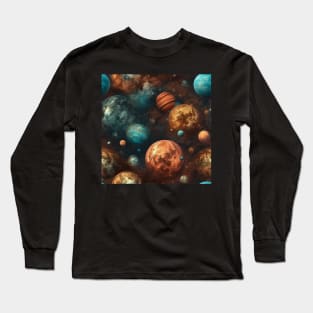 Planets Pattern Long Sleeve T-Shirt